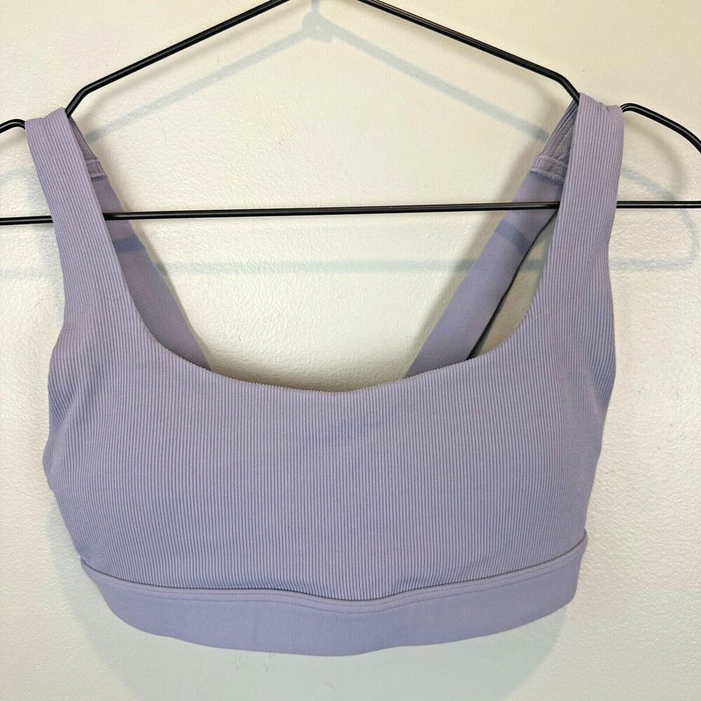Athleta Ribbed Lavender Womens Sports Bra XS